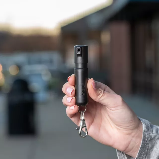 SABRE Maximum Strength Red Mighty Discreet Pepper Spray Black w/ clip & key ring