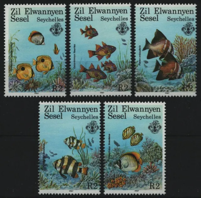 Äußere Seychellen 1987 - Mi-Nr. 128-132 ** - MNH - einzeln - Meeresleben