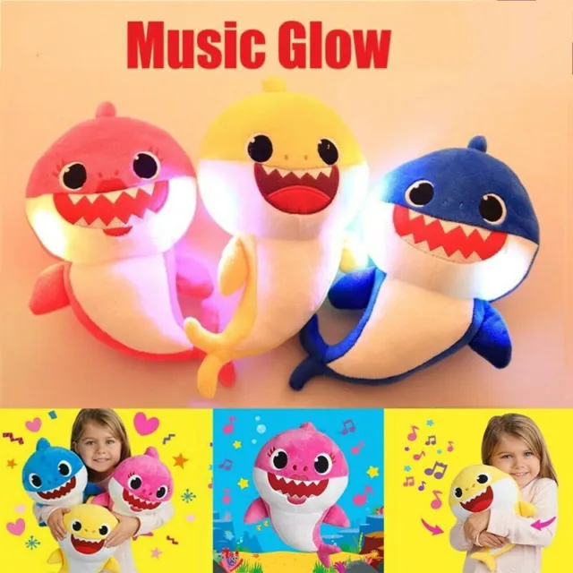 Sing and Light Cartoon Baby Shark Stuffed Toys Kids Plush Toy Party Kids Gifts