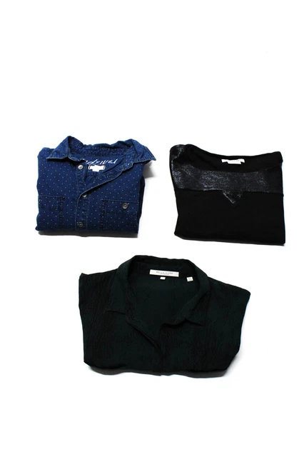 Madewell Lacoste Bella Luxx Womens Blouses Blue Black Small Large FR 34 Lot 3