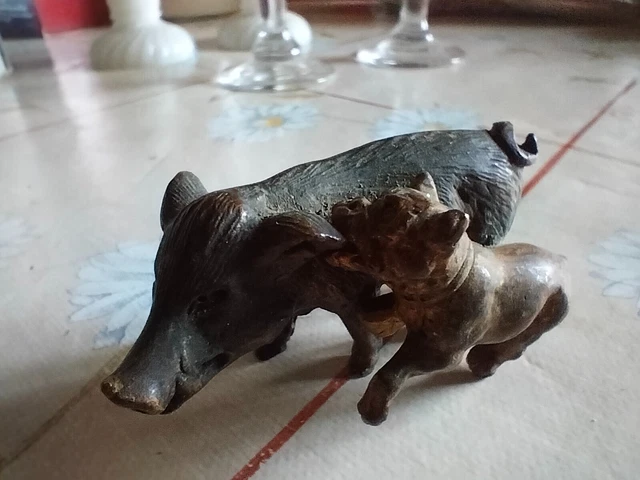 JEAN MAILLARD (1901-1993) Sculpture animalière signée bronze etain le sanglier EUR 149,99 - FR