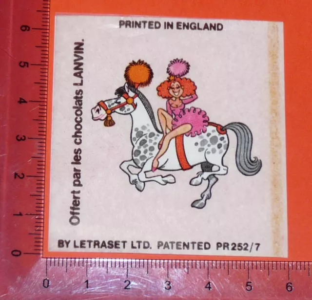 1977 Lanvin Chocolate Decal Decal For Circorama Circus Letterset
