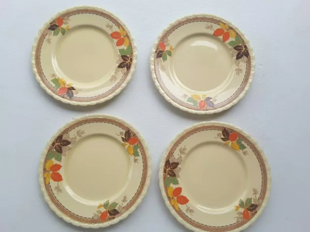 Vintage Myott Staffordshire Leaflet Pattern Cir 1940's Side Plates X 4