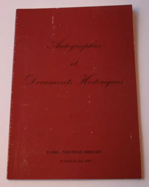 CATALOGUE VENTE 1986 TAJAN Paris AUTOGRAPHES ET DOCUMENTS HISTORIQUES A