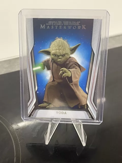 2021 Topps Star Wars Masterwork Base Blue Parallel Yoda #55 Card