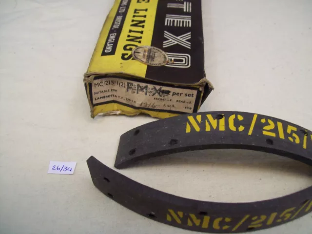 Nu-Texa Brake Shoe Drum Linings.nmc/215/1.Lambretta 150Li,175Tv,125Li,Scooter