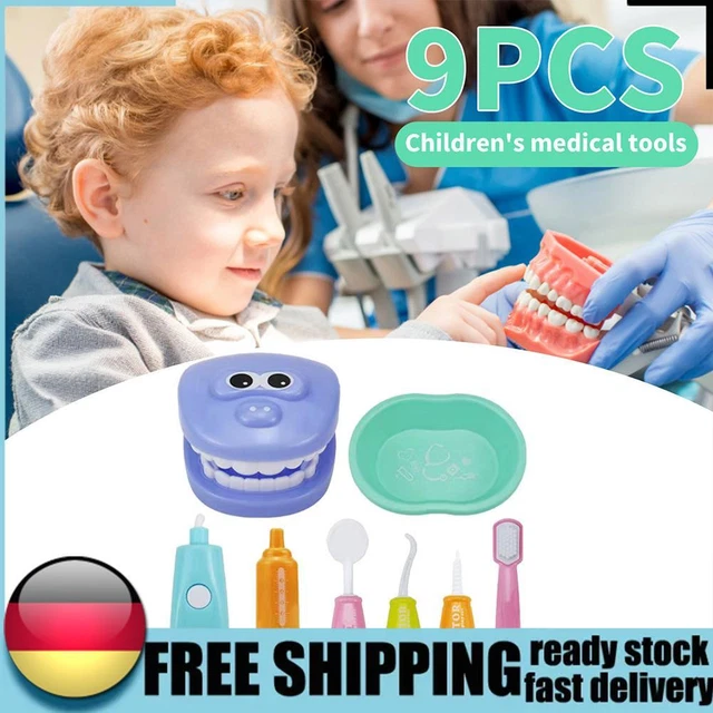 Tikhell 9-teiliges Zahnputzspiel f? Kinder, p?agogisches Dental-Szenenspielzeug,