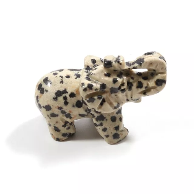 1.5&CARVED ELEPHANT FIGURINES statue natural crystal Speckle stone ...