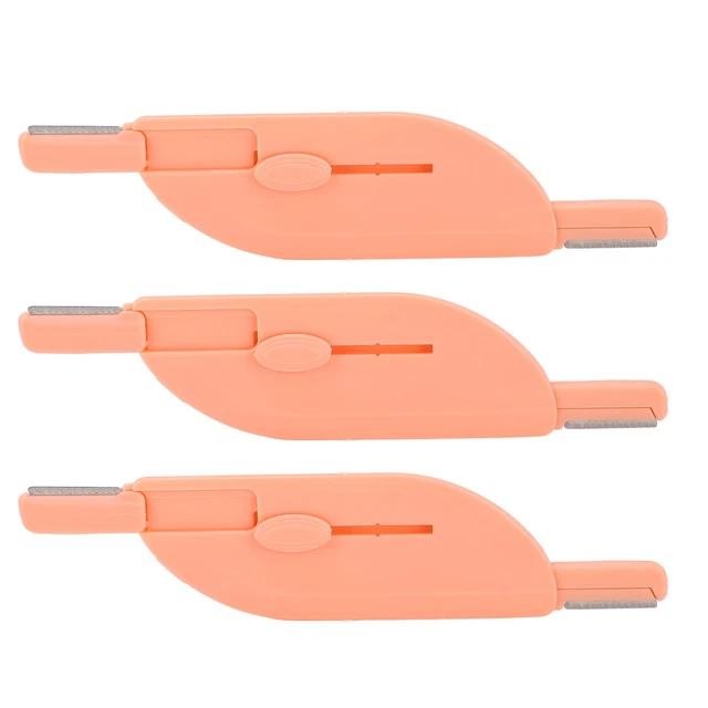 3pcs Small Retractable Eyebrow Trimmer Safety Double Head Eyebrow Groomer FS1