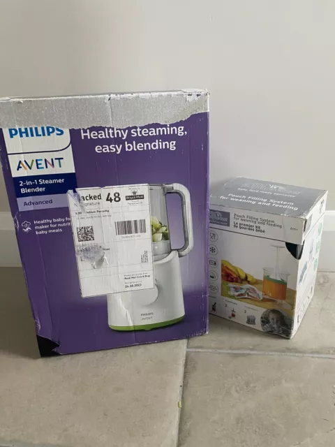 Philips Avent 2-in-1 Steamer & Blender Baby Food & Free Squeeze Reusable Pouches