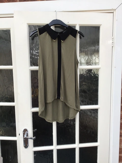 HAUT SANS MANCHES femme Primark, vert mélangé taille 10 neuf EUR