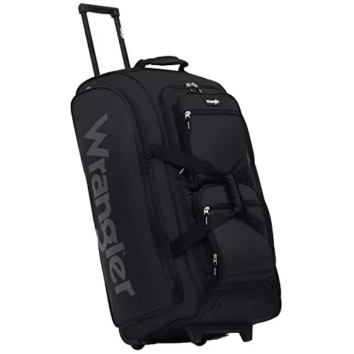 Wrangler 30" Wesley Rolling Duffel Bag Large 30-Inch, Black