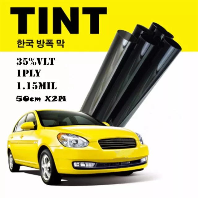 Black Glass Window Tint Film & Shade Roll VLT 35% Auto Car House 50cm*2M