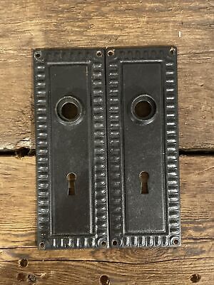 🥇PAIR Antique/Vintage Door Plates, Backplates, Escutcheon, Back Plate, Copper