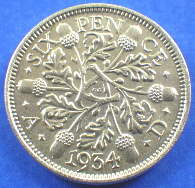 King George V 1934 sixpence EF/gEF (see below) - jwhitt60 coins