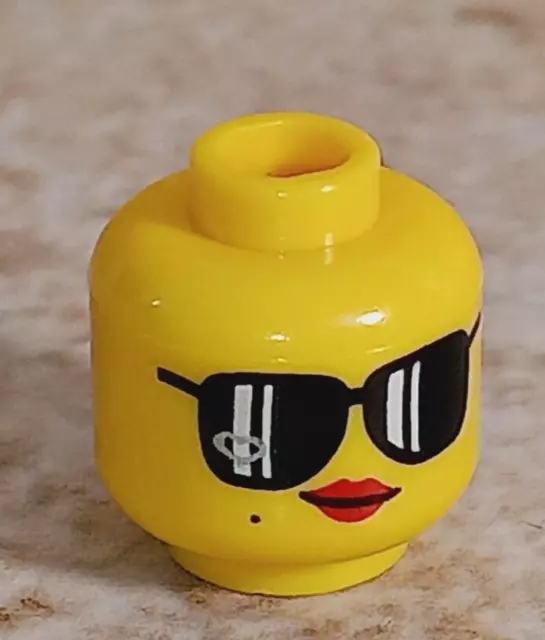 LEGO Sunglasses HEAD Etched Heart Aviator Chrome Black Frame Mark Red Lipstick