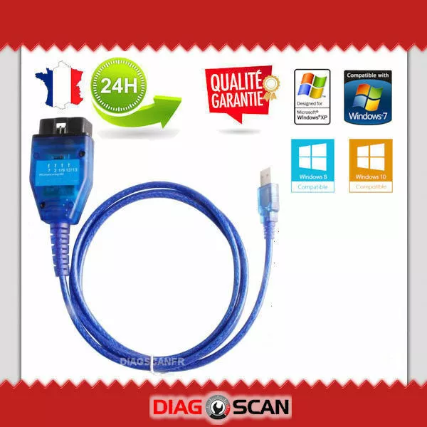 Cable KKL COMPATIBLE AVEC MULTIECUSCAN & Fiatecuscan pour Fiat Lancia Alfa Romeo