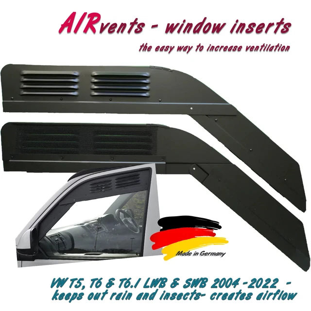 Déflecteurs D'air Pour VW Transporter T5/T6/T6.1 (2003-2024) – 2 Pièces Acrylique – Montage