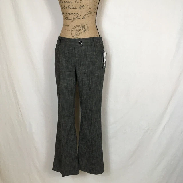 Tracy Evans Limited Women's Wide Leg Dress Pants, 9, Gray, Button Accents, NWT
