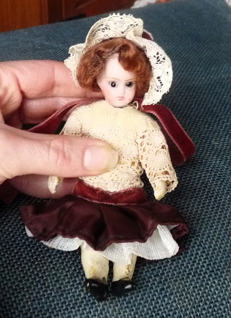 Poupee Composite Et Porcelaine Ancienne Old Doll 13 Cm Brut Grenier