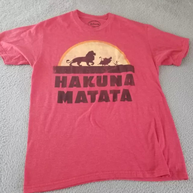 DISNEY THE LION King Shirt Mens Medium Red Hakuna Matata Sunset Simba ...