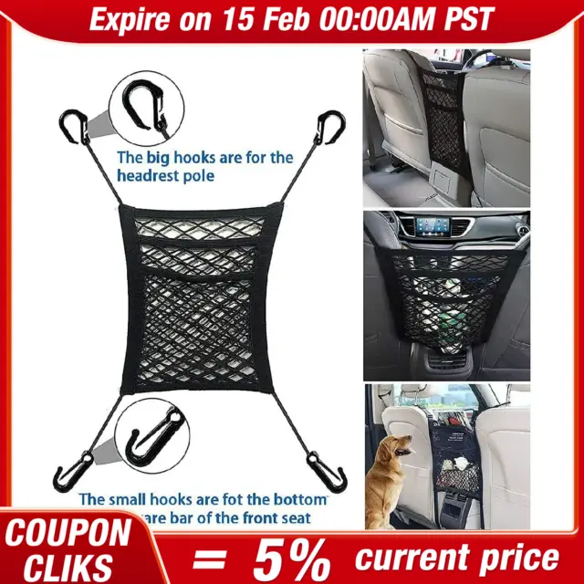 Car Dog Pet Barrier Guard Back Seat Safety Protector Mesh Net For SUV Truck USA