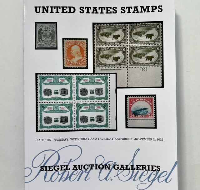 2023 Robert Siegel Auction Stamps Catalog Superb Collections Getzin Daily #1297