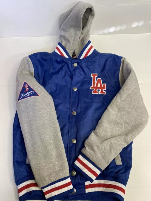 MAJESTIC LOS ANGELES Dodgers Jacket Boys Size 8 Blue Full Zip Dugout Therma  Base $60.00 - PicClick