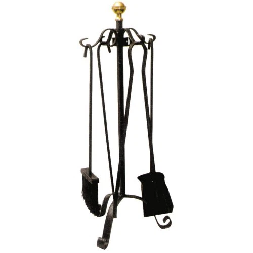 Kit 5 Pz Accessori Attrezzi per Camino Caminetto Pinza Paletta Cenere Barbecue