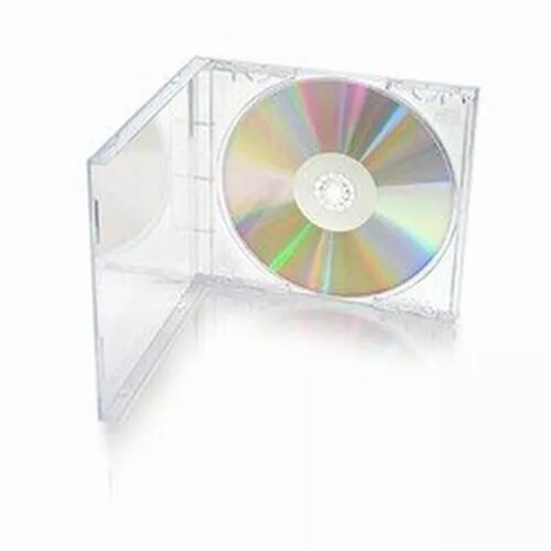 10 x Single CD Jewel Case 10 mm Plastic Transparent Disc Tray Case CD Any Format
