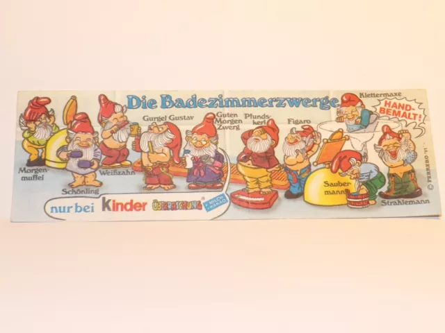 Beipackzettel        " Die Badezimmerzwerge - 1991 "