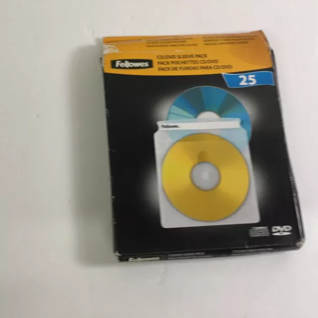 Fellowes Two-Sided CD/DVD Sleeve Refills for Softworks File 25/Pack 90661