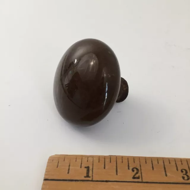 Vintage Doorknob - Brown Marble Bennington Style Porcelain Handle Pull Door Knob