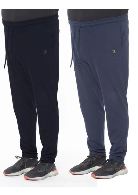 Pantaloni Tuta Uomo Felpato Pesante Cotone Taglie Forti Blu Nero