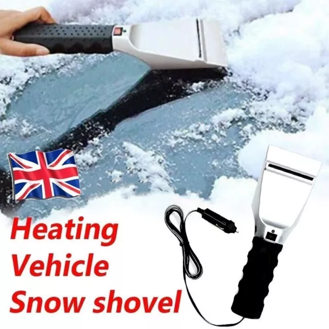 Heated Snow Ice Scraper 12V Electric Car Windshield Winter Snow Shovel UK Stock