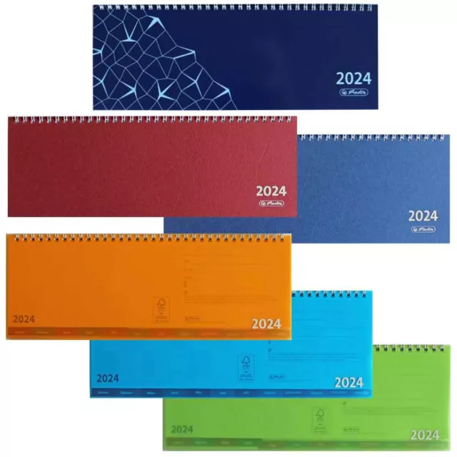 Herlitz Schreibtischkalender 2024 Spiralkalender Querkalender Terminkalender