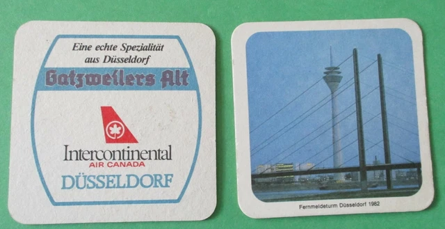 Air Canada Fernmeldeturm Düsseldorf Gatzweiler Alt Brewery Beer Coaster Beer Mat