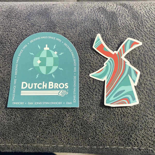 DUTCH BROS WINTER Wonderland Christmas December Limited 2 Sticker Lot