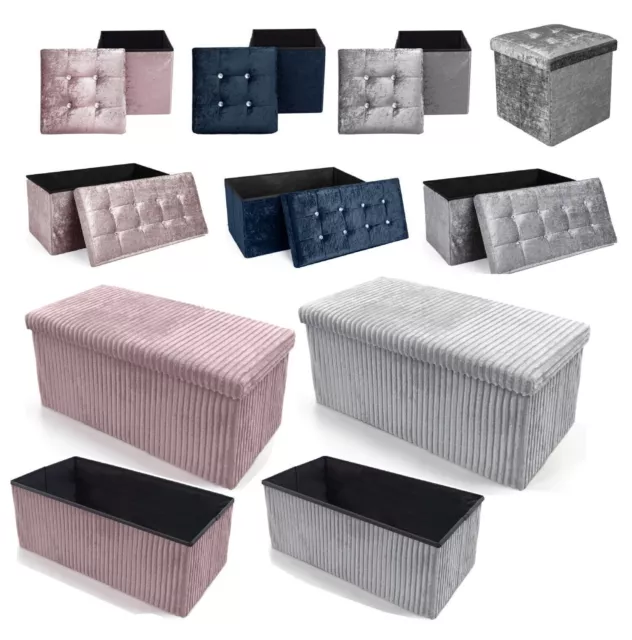 Storage box Foldable Ottoman Seat Toy Storage Box Foot Stool bench home stool