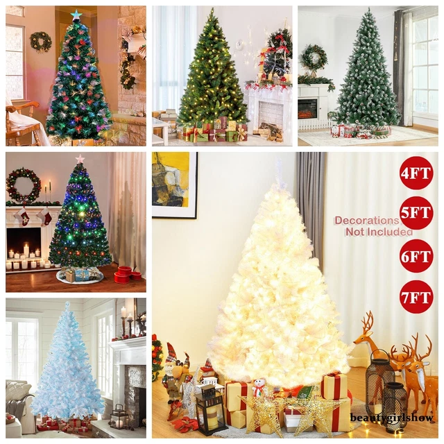 LED PRELIT REALISTIC Spruce Artificial Holiday Christmas Tree Xmas