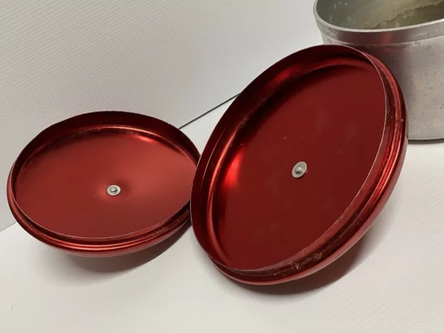 Chef Anodised Aluminium Saucepans X2 Red Lid Bakelite Handle Retro 60's Vintage 3