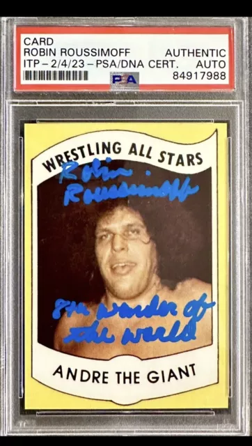 Robin Roussimoff Signed Andre The Giant 1982 Japan Wrestling All-Stars Card PSA