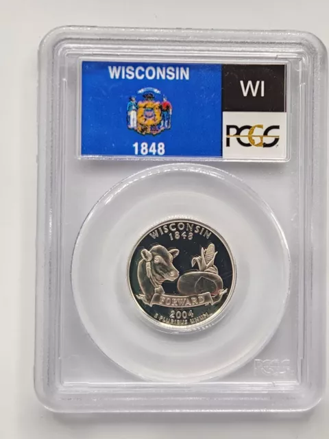 2004-S Silver Proof Wisconsin Statehood Quarter (25C) PCGS Deep Cameo!!!