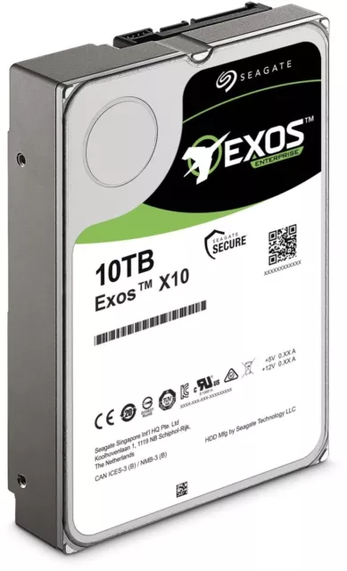 Seagate Exos X10 10TB 3,5Zoll HDD 7200rpm SATA 6Gb/s 256MB Cache ST10000NM0156