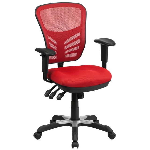 Flash Furniture Mid-Back Red Mesh Swivel Task Chair HL-0001-RED-GG