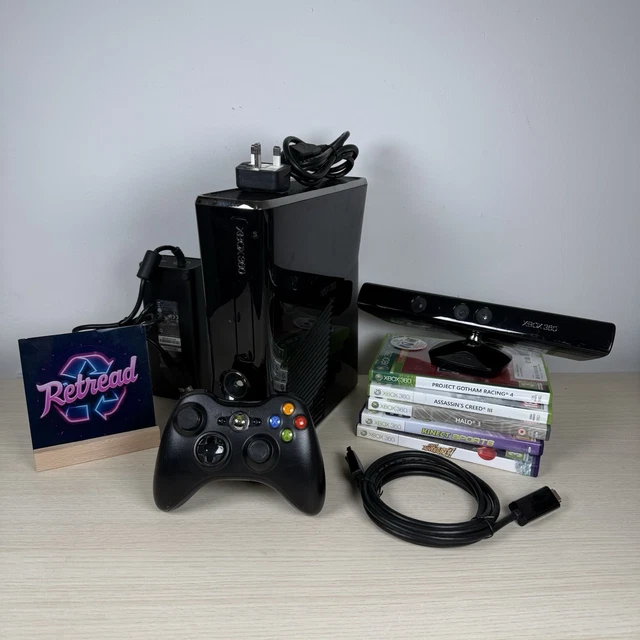 CONSOLA MICROSOFT XBOX 360 S Slim 250 GB Kinnect Paquete Juegos