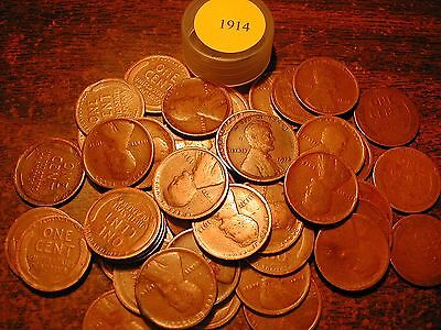 1914-P Lincoln Wheat Cent Penny Roll