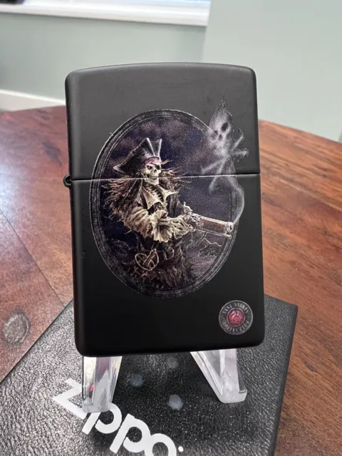 Zippo Windproof Lighter Black Matte Anne Stokes Pirate Skeleton 2021 GENUINE NEW