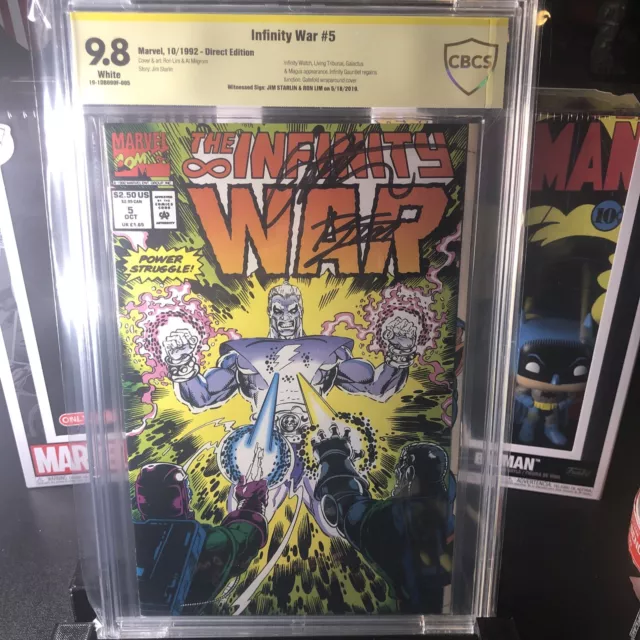 Infinity War #5 CBCS 9.8 - Not CGC - Signed By Jim Starlin And Ron Lim