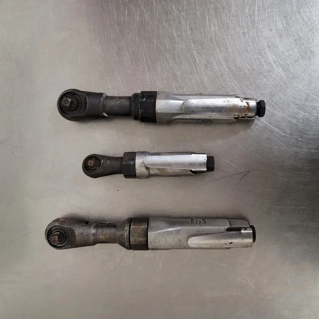 Set Of 3 Air Ratchet Drivers 1 Craftsman 3/8", 2 Ingersoll-Rand 1/4" & 3/8"